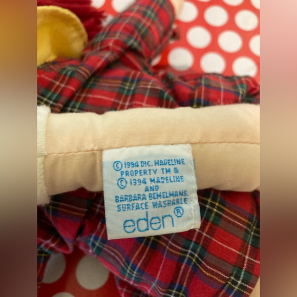 Vintage 1994 Eden Madeline Doll Vintage Cloth Plush Ragdoll Yarn Hair 15” - Picture 8 of 10